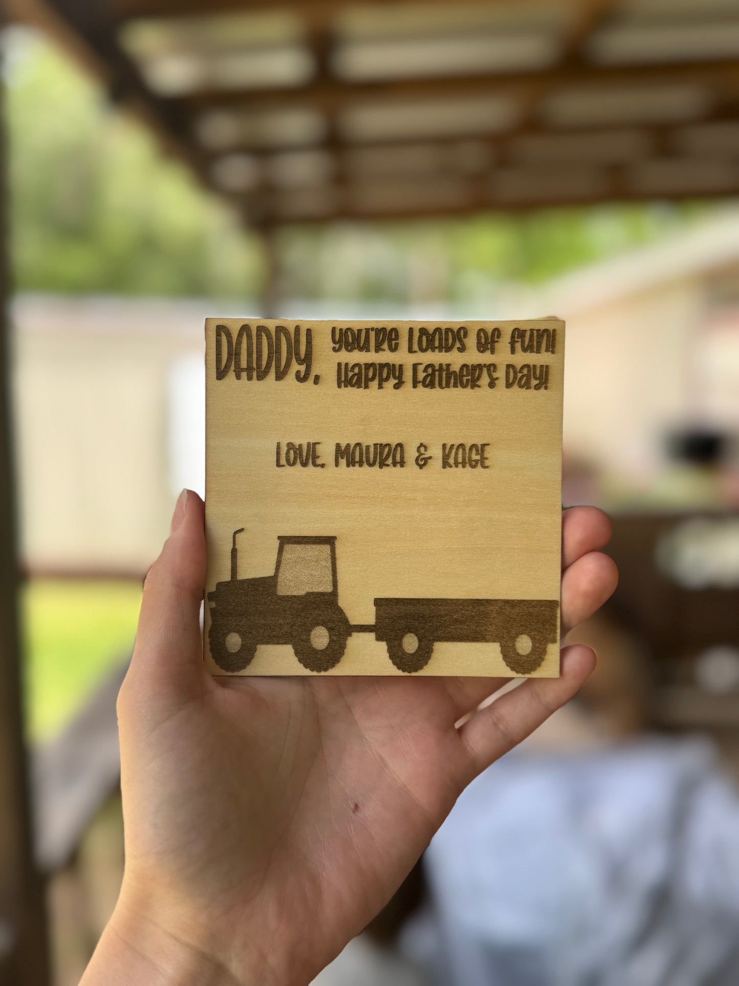 Father’s Day Tractor Fingerprint Magnet