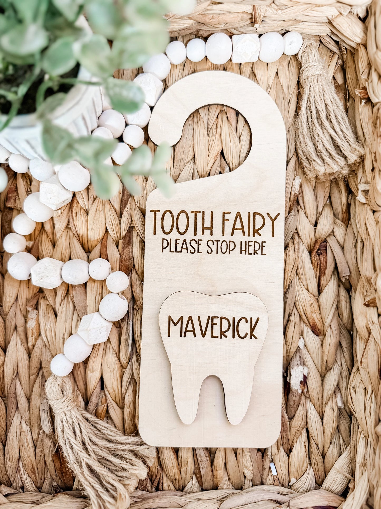 Wooden Tooth Fairy Hanger