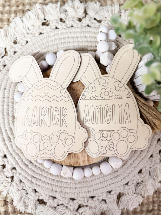 DIY Wood Bunny Egg Paint Piece