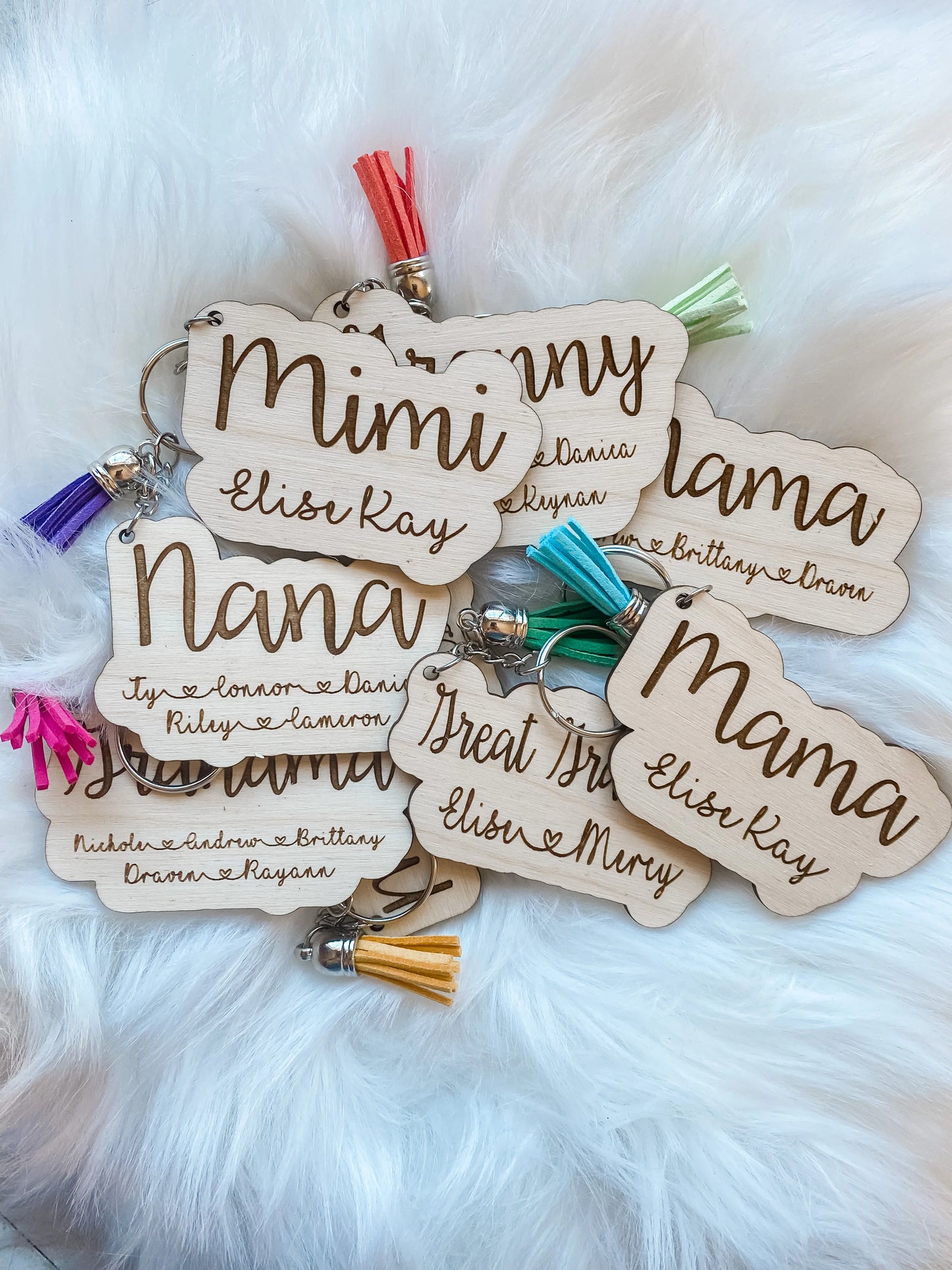 Acrylic or Wooden Custom Kid(s)/Grandkid(s) Keychain