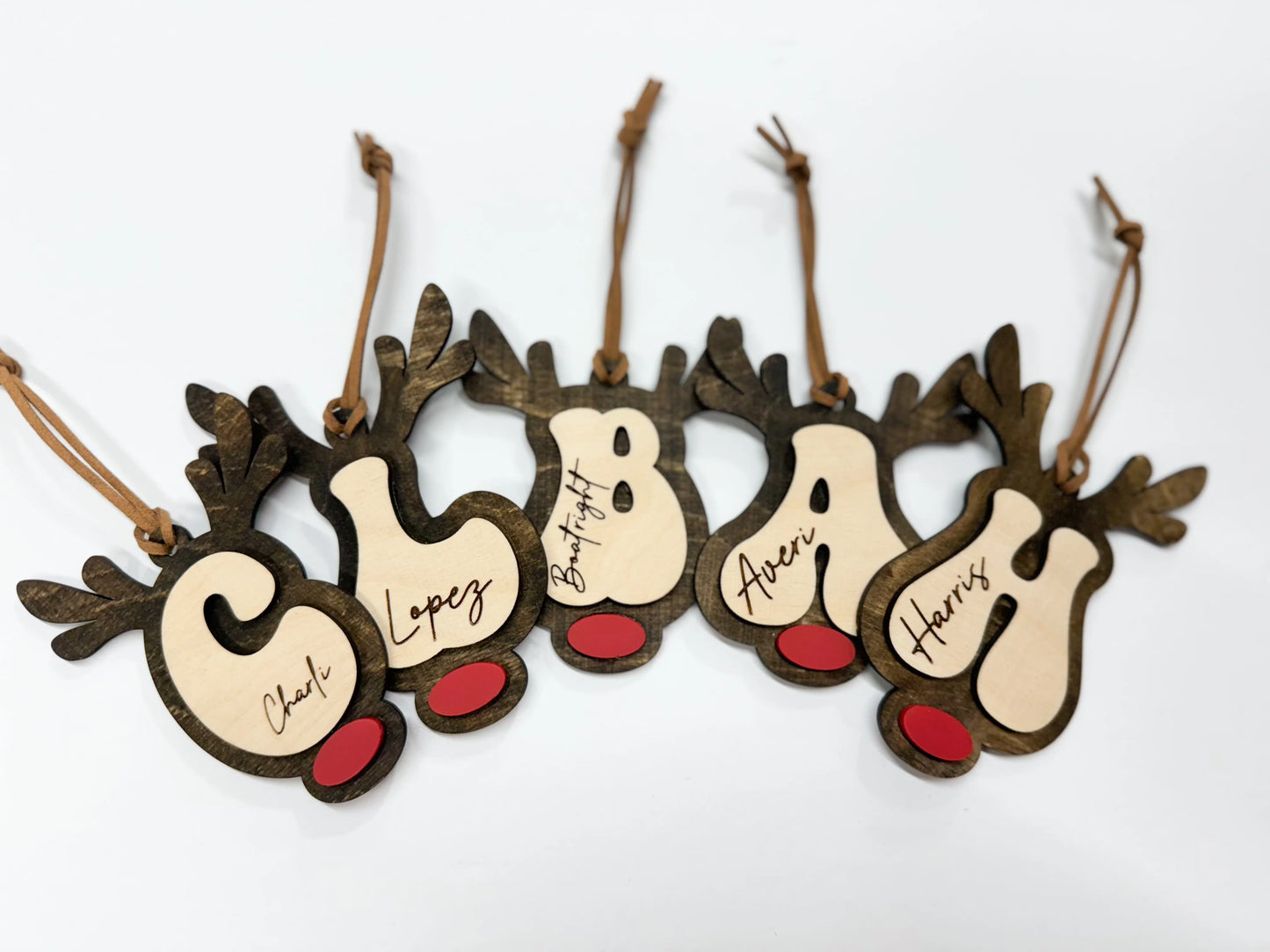 Reindeer Initial Ornament