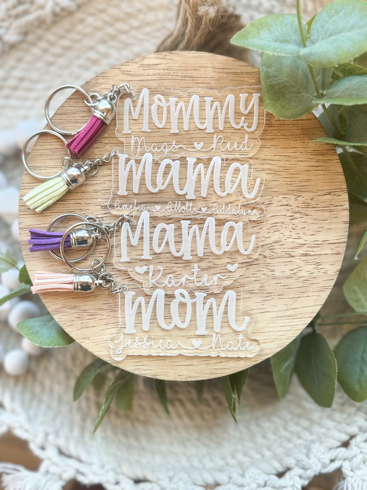 Acrylic or Wooden Custom Kid(s)/Grandkid(s) Keychain