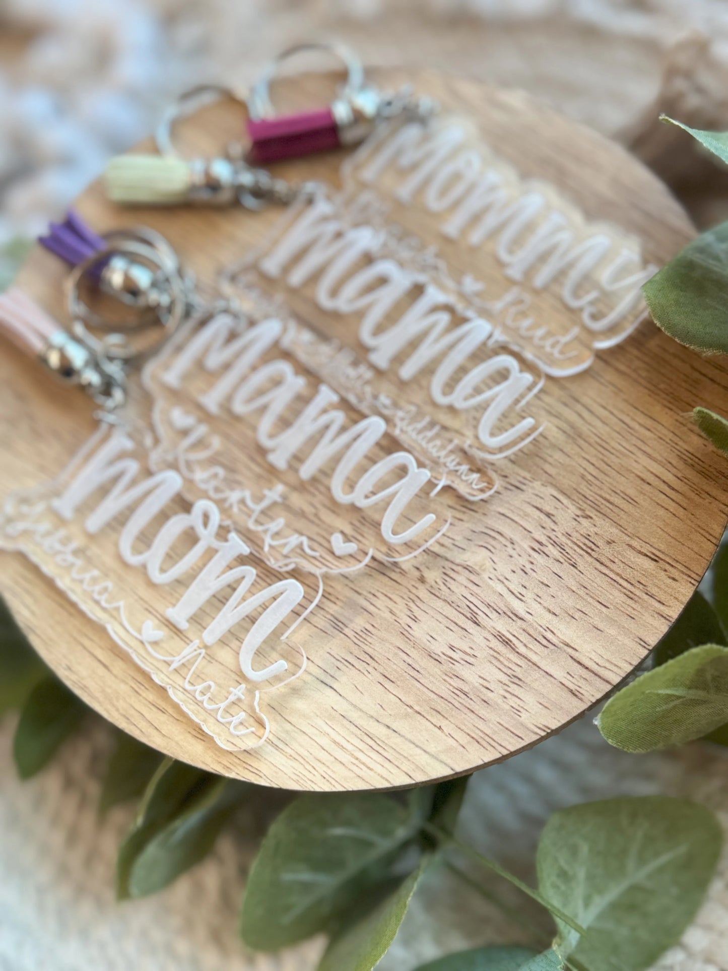 Acrylic or Wooden Custom Kid(s)/Grandkid(s) Keychain